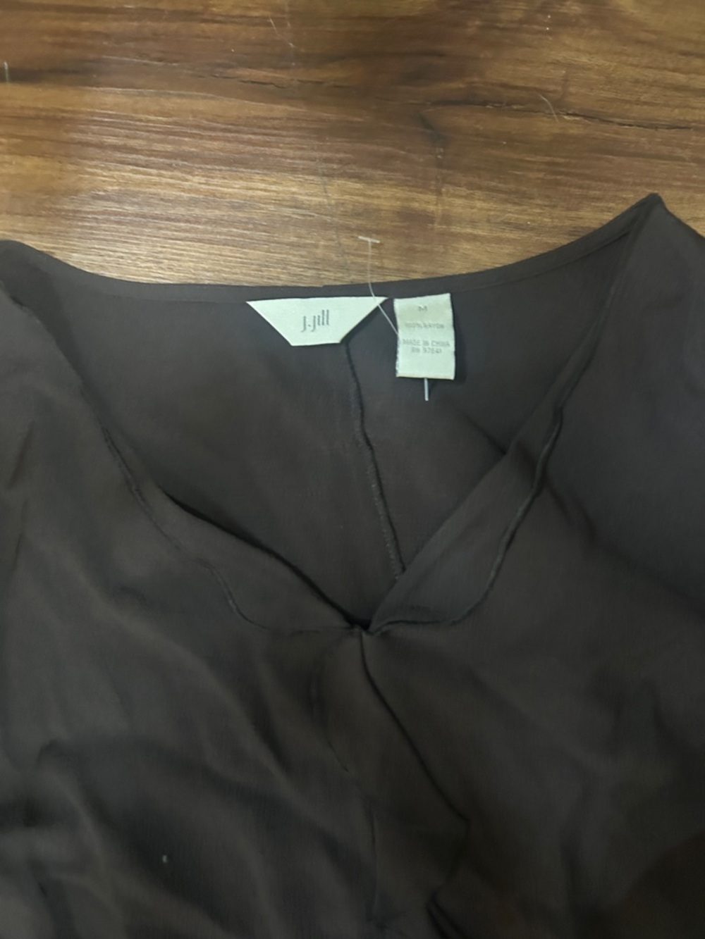 J. Jill Dark Brown V-Neck Lightweight Top